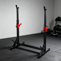 2 Pieces Squat Stand with Adjustable Hooks Freestanding Barbell Rack Heavy-Duty Sturdy for Home Gym Owners