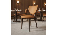 Nordic Design Modern Padded Dining Chair Ergonomic Backrest Upholstered Wood Dining Chair for Home Office