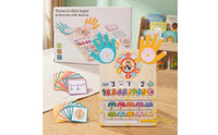 Wooden Math Board with Clock Hands-on Wooden Math Learning Board Learning Center Multi-Sensory Colorful for Preschoolers