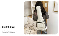 Waterproof 23/24 Inch Ukulele Carrying Bag Adjustable Straps Ukulele Backpack Case External Pocket for Musicians, Beginners, Travel, Outdoor
