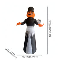 Inflatable Pumpkin Figure Giant with LED Lights Outdoor Inflatable Yard Decoration for Lawn, Garden