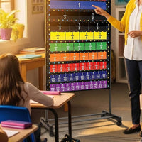Transparent Hanging Pocket Chart Heavy-Duty Pocket Chart with Clear Pockets Organizer for Homeschoolers
