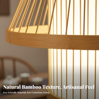 Handwoven Bamboo Hanging Light Natural Material Japanese Design Lantern Lamp Creative Design Woven Lantern Lamp Easy to Install for Restaurant Owners, Interior Designers, Homeowners, Dining Room, Cafe, Hotel, Bedroom