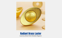 Chinese Brass Ingots Decor, Rotatable Copper Wealth Symbol Handpiece, Feng Shui Home & Office
