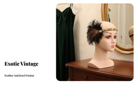 Feather Headband Crystal Embellished Gemst Single Ed Feather Hairband 1920s Dancer Headpiece Ethnic Design 1920s Design
