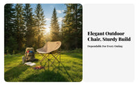 foldable Design Highrear Moon Chair sturdy Construction Camping Seat Built-in Headrest Portable Seating Includes Carrying Bag for Anglers, Campers, Adults, Fishing, outdoor meals, posterioryard, Festivals