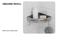 Triangular Corner Organizer Pressure-Mounted Adhesive Triangle Storage spaceSaving Wall Area Shelf for Homeowners, Students, Washstand Area, Restroom