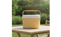 Portable Cooler Box with Temperature Display 15L Insulated Cooler with Ice Bags Sturdy Icebox Stackable for Travelers, Road Trips