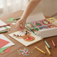 Christmas DIY Sticker Set for Kids, Educational Craft Stickers for Holiday Decoration and Creative Play