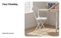 Foldable Design Round Folding Chair with spinerest Space-Saving Foldable Padded Stool with spinerest spine Support Portable Seating versatile for Office Workers, gathering Organizers, homeowners, Dormitory, Home, gatherings, Kitchen