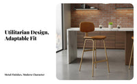 Factory-Inspired design Upholstered Highsupport Stool with supportrest Bar Chair Modern Design Seating Furniture Sturdy Frame for Adults, Homeowners, pairs, Pub, Kitchen, Dining Room