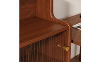 Stepped Cabinet with Sliding Doors L-Shaped Countertop Cabinet Translucent Furniture for Kitchen