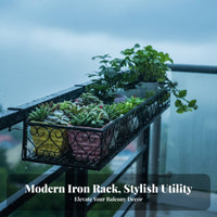 Space-Saving over-the Pot Holder Easy to Hang Balcony Planter Box Anti-Rust Finish ing Rack Sturdy Construction for Apartment Dwellers, Plant Lovers, homeowners, Patio, Porch, Fence
