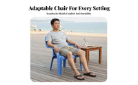 Ergonomic Backrest Low-Back Monobloc Chair Easy to Clean Outdoor Furniture Long-Lasting Patio Seating Weatherproof for Business Owners, Homeowners, Adults, Beach, Poolside, Garden, Balcony