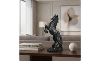 Horse Figurine with Textured Base Rearing Horse Figurine Abstract Decor for Art Collectors, Entryway