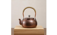 Hammered Copper Teapot Retro Copper Teapot with Wrapped Handle Thickened for Desk Display