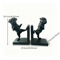Decorative Dog Bookends Textured Canine Bookends Sculpted Book Supports Stylish for Readers, Desk