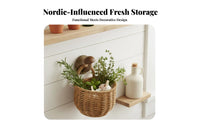 Wall Storage Basket with Handle Multi-Functional Imitation Rattan Wall Basket Home Organization Sturdy PP Material Versatile