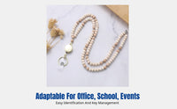 Handmade Beaded Lanyard Necklace, Retractable ID Holder, Keychain, Multi-Color Options, Card Sleeve Included