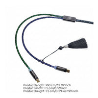 Keyboard Cable with Detachable Metal Aerospace Braided Keyboard Cable with Aerospace Connector for Users