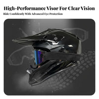 Motocross Helmet Impact Resistant Bike Helmet Removable Washable Liner Impact-Resistant Gear for Men, Adults, Outdoor, Go-Karting, Outdoor Activities