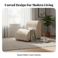 Japanese aesthetic Caterpillar-Shaped Lounge Chair adaptable Design Upholstered Lounge Chair Soft Fabric Upholstery Floor Sofa Ergonomic Shape for Adults, Homeowners, Bedroom, Living Room, study reading corner, Apartment
