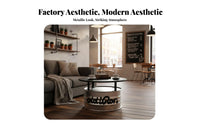Industrial Design Oil Drum Table and Chair Combo Upcycled Design 3-Piece Patio Group Automotive Theme Commercial Furniture Retro Aesthetic for Motorcycle Enthusiasts, Restaurateurs, Restaurant, Garage, Backyard, Balcony