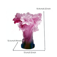 Luxury Design Lily Flower Glass Vase Handmade Colored Glaze Art Vase Vibrant Colors Sculptural Flower Holder Centerpiece for Interior Designers, Housewarming Gift, Living Room Decor