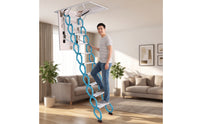 Compact Retractable Attic Ladder Sturdy Ceiling Mount Attic Ladder Long-Lasting Pull down Loft Stairs Wide for Homeowners