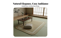 Long-Lasting Round Woven Rug Farmhouse Decor Hand Woven Circular Rug Versatile Braided Straw Mat for Interior Decorators, Meditation Practitioners, Living Room, Bedroom, Indoors, Hallway