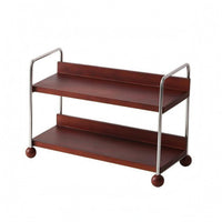 Two-Tier Mug Rack Space-Saving Wood and Steel Cup Organizer Countertop Mug Holder