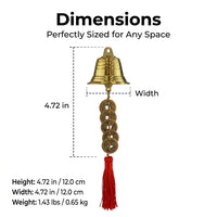 Hanging Small Brass Bells, Decorative Vintage 12cm Chime, Home Decoration Festival Wall Hanging Bells, Aged Brass Material