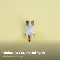 Tiny Feline Figurine Miniature Size Tiny Feline Figurines Cute & Adorable Resin Kitten Statue for Office Desk, Computer Screen