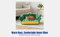 Scallion-Shaped Lounger All-Season Plush Pet Sofa Novelty Design Supportive Bolsters for felines, Indoors, Resting