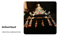 Traditional Chinese Attire Hair Jewelry Set Handmade Traditional Chinese Attire Hair Accessory Set Handcrafted Chinese Wedding Headdress for Brides