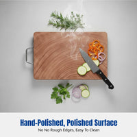 Ironwood Chopping Board, Durable Thick Wood Cutting Board, Double-Sided, Rectangular, Handmade