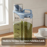 Moisture-Proof Rice Storage Container Food-Safe Airtight Grain Dispenser Space Saving for Pantry