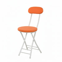 Foldable Design Round Folding Chair with spinerest Space-Saving Foldable Padded Stool with spinerest spine Support Portable Seating versatile for Office Workers, gathering Organizers, homeowners, Dormitory, Home, gatherings, Kitchen