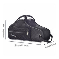 Backpack Design Shaped Alto Saxophsingle Case Padded Interior Soft Saxophsingle Case Shockproof Instrument Gig Bag Water-Resistant for Saxophonists, Music Students, Band Members, Travel, Storage, Performances, Rehearsals
