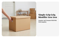 Lidded storage Box long-lasting Moving Container Portable for Students, Professionals