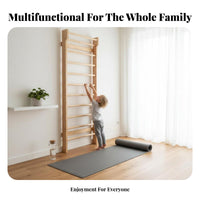 Multi-Functional Wooden Stall Rungs Multifunctional Stall Bar Long-Lasting Solid Wood Swedish Ladder Full Body Workout for Children, Dancers, Dance Studio, Rehabilitation Center