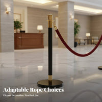 Thickened Pole Stainless Steel Stanchion Post Non-Slip Base Rope Stanchion Stable Performance Classic Post and Rope Barrier Collision Resistant for Event Organizers, Venue Managers, Museum Curators, Museums, Art Galleries, Airports, Banks