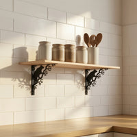 Shelf Bracket Triangular L Bracket Scrollwork Brackets for Living Room, Kitchen, Entryway