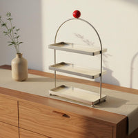 Arched Storage Rack Multipurpose Stainless Steel Cosmetic Organizer Space-Saving Arched Cup Holder Stand for Desktop, Living Room, Kitchen Counter
