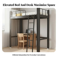 Loft Bed with Desk and Wardrobe Multi-Functional Loft Bed with Desk and Storage Raised Rail for Students, Teenagers, Dorm Room, Apartment
