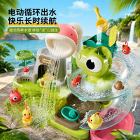 Kids Electric Water Play Table Fishing Spray Toy Multifunctional Beach Pretend Play Water Park for Ages 3-6
