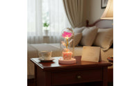 Romantic Gift LED Blossom in Glass Dome Battery Powered Enchanted Blossom Light Eternal Flower Night Light for Mothers, Girlfriend, Women, Mother's Day, Anniversary