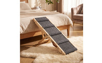 Adjustable Pet Stair Ramp Wooden Foldable Dog Ramp Stable Portable Pet Steps Wear-Resistant for Dogs, Cats