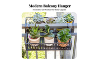 Space-Saving Railing Planter Rack Indoor and outsidedoor Use Hanging Planter Basket Easy Installation plant Pot Holder Adjustable fasteners for Apartment Dwellers, Gardeners, homeowners, Balcony, glazed openingsill, Indoors, glazed openings