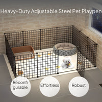 Adjustable Indoor Pet Playpen, Dog Cat Fence, DIY Gate